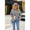 Coolmee Womens Striped Oversized Sweatshirt Color Block Crew Neck Long Sleeve Casual Loose Pullover Top - 4 of 4