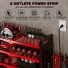 Hausource 4-Tier Power Tool Organizer Storage Rack - Slot*6 & Charging Station, Red - 2 of 4