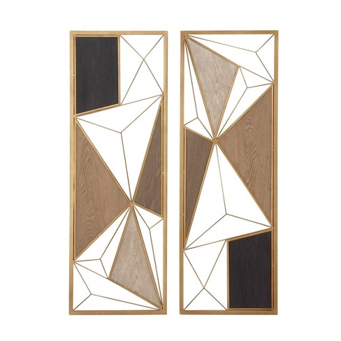 Modern Gold and Brown Metal Wall Decor (Set of 2) - On Sale - Bed Bath &  Beyond - 22402954