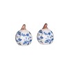 Transpac Harvest Cottage Blue Floral Pumpkins Ceramic Salt and Pepper Shakers Collectables Blue 4.3 in. Set of 2 - 2 of 4