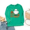 The Juniper Shop Cute But Creepy Ghost Youth Long Sleeve Tee - L - Kelly - 3 of 4