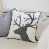 CAVINAS Velvet Reindeer Accent Pillow,20"x20" Bed Pillows with Applique,Polyester Insert,Square Throw Pillow for Holiday Winter Decor - 2 of 4