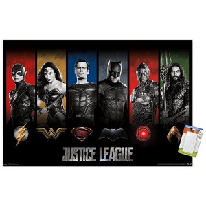 Trends International DC Comics Movie - Justice League - Heroes and Logos Unframed Wall Poster Prints - 1 of 4
