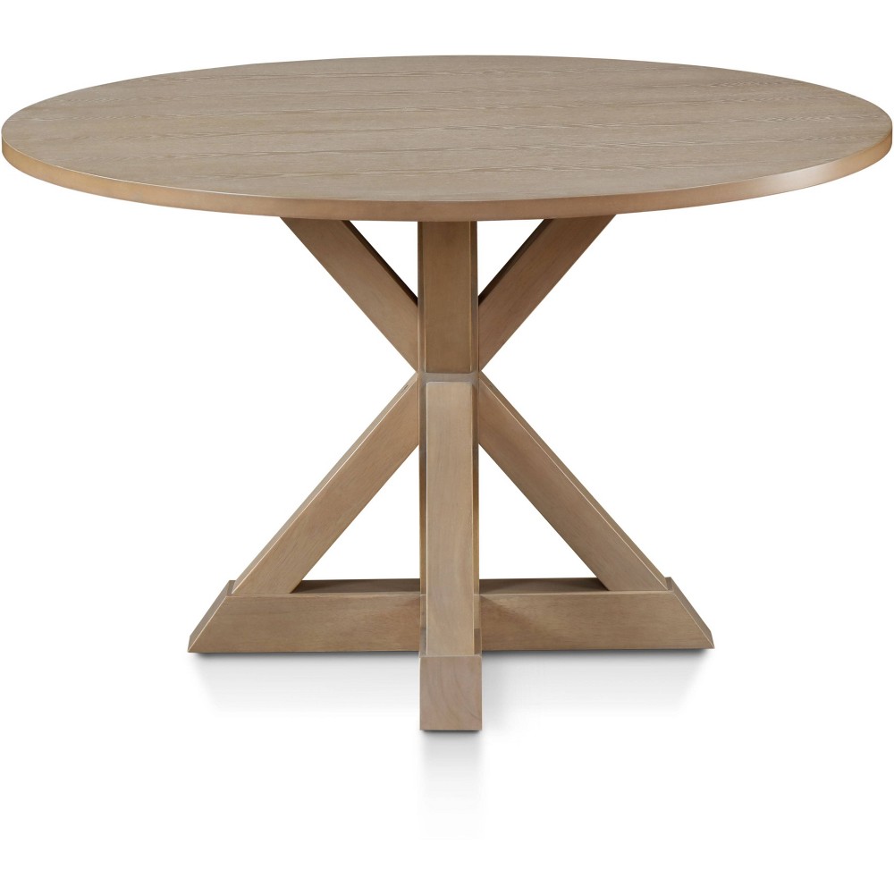 Photos - Garden Furniture Alfred Round Dining Table Rustic Beige - Finch