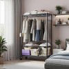 SEVOBAL Rolling Clothes Rack with 3-Tier Adjustable Shelves and Hanging Rod for Closet Organization, Black, 45.3"*15.7"*79.6" - 2 of 4