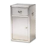 Serge Metal 1 Door Accent Storage Cabinet Silver - Baxton Studio