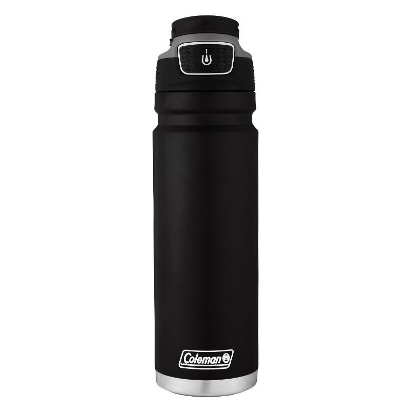 Coleman 24oz Stainless Steel Free Flow Vacuum Insulated Water Bottle with Leakproof Lid - Black, 1 of 8