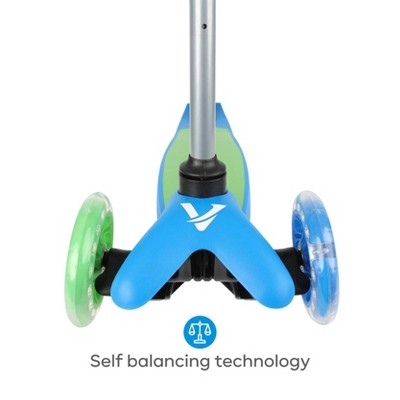 Voyager Green and Blue 3-Wheel Kick Scooter with Light Up Wheels