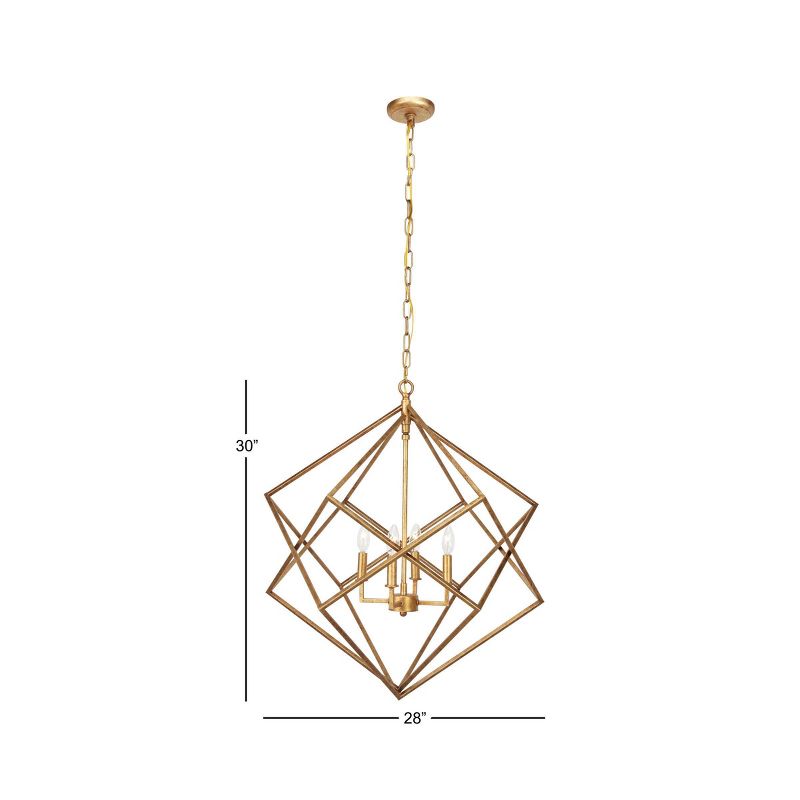 Modern Metal Chandelier with Link Style Chain Gold - Olivia &#38; May, 4 of 18