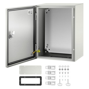 VEVOR NEMA Steel Case, Dimensions 16x12x8 inches, NEMA 4X Steel Electric Enclosure, IP66 Rated for Water, Includes Mounting Plate, Gray-white - 1 of 4