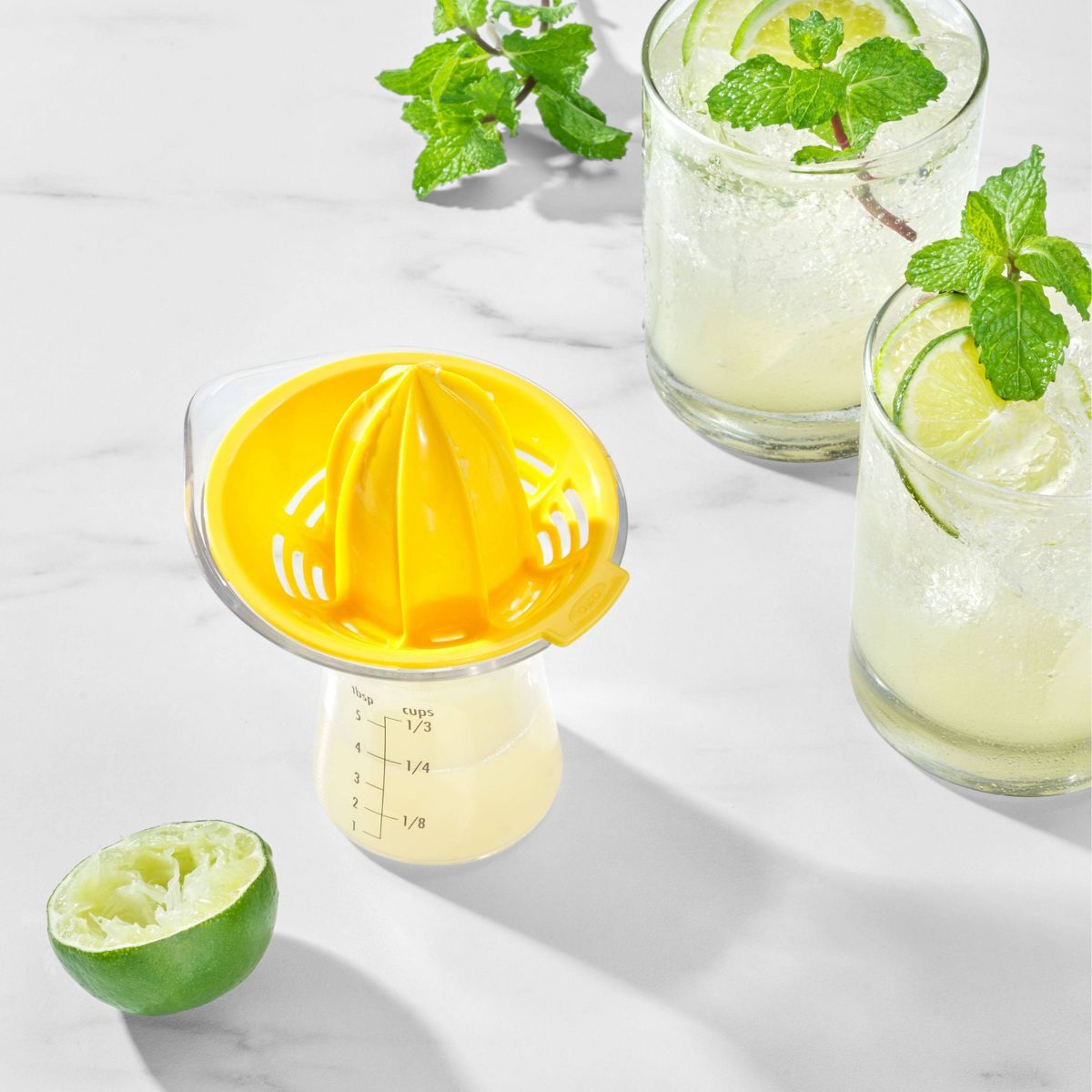 OXO Small Citrus Reamer: Yellow Plastic Juicer, Dishwasher-Safe, 5" Height, 3.6" Width & Depth - thumbnail 9