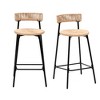 Grungis Handwoven Paper Rope Bar Stools Set of 2,Round Counter Stools,Kitchen Chairs for Kitchen Island,Home Pub - 2 of 4
