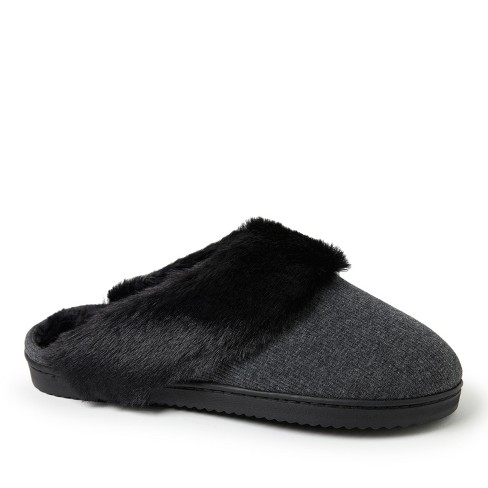 Dearfoam black hot sale slippers