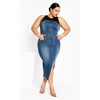 Women's Plus Size Underground Dress - mid denim | CITY CHIC - 3 of 4