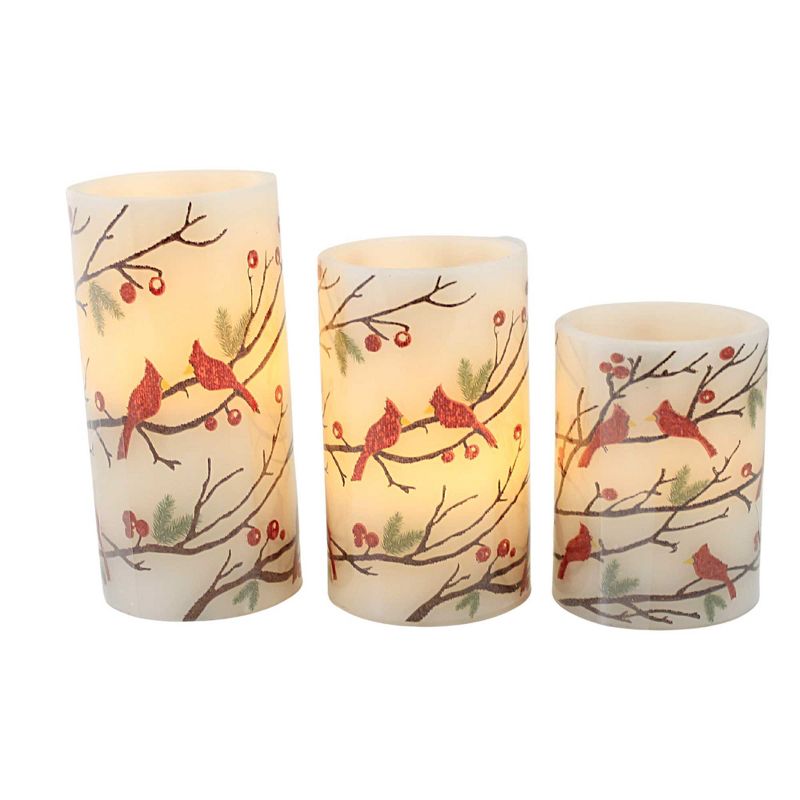 Christmas Cardinal Led Candle Set Gold Crest Distributing  -  Flameless Candles, 2 of 4