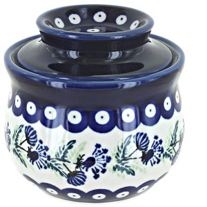 Blue Rose Polish Pottery 1512 Zaklady French Butter Dish - 1 of 2