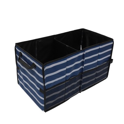 Unique Bargains Universal Car Trunk Organizer Multi Compartments Car Storage Organizer Foldable Blue