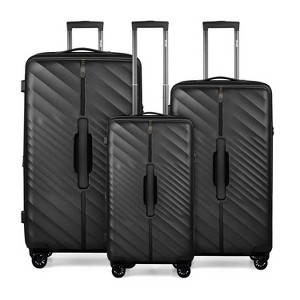 New York Xpress DQ-135 3PC Luggage with Spinner Wheels, Hardshell Expandable with TSA Lock, 20", 26", 30" - 1 of 4