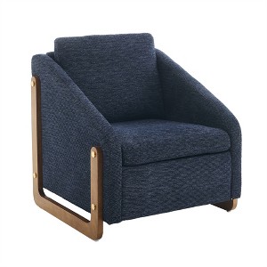 COWLOWN Chenille Upholstered Armchair with Wood Frame, Golden Nailhead Accent Chair for Living Room/Bedroom - 1 of 4