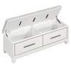 GlasFlength Ottomans and Benches with Drawers and Hidden Storage for Living Room, Entryway, And Hallway, White, 43"*15"*18.1" - 2 of 4
