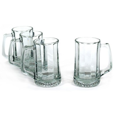 Luminarc on Tap 13.75 Ounce Glass Laser Mug, Set of 4