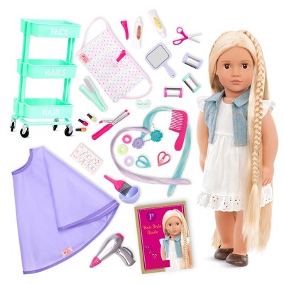 Our Generation Phoebe & Berry Nice Salon Bundle 18" Fashion Doll with Hair Play Set
