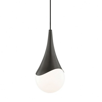 Mitzi Ariana 1 - Light Pendant in  Old Bronze Opal Glossy Glass Shade  Shade