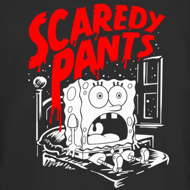 Juniors Womens SpongeBob SquarePants Scaredy Pants T-Shirt, 2 of 5