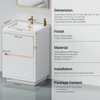 GlasFlength Bathroom Storage Cabinets, Freestanding, Open shelving Bathroom Vanity，Assembly Required, White, 23.6"*19.75"*35.5" - 4 of 4