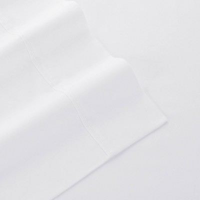White Full Size Cotton Sateen Deep Pocket Sheet Set