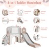 COZONY Multi-Activity Play Center with Slide, Indoor Outdoor Climber Set with Basketball Hoop Crawl Tunnel Ladder for Toddlers - 3 of 4
