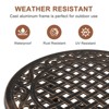 KTMBDW Cast Aluminum Outdoor Round Side Table, Small Patio Table, Outdoor Coffee Tables for Patio, Garden, Balcony for All Weather, Bronze - 3 of 4