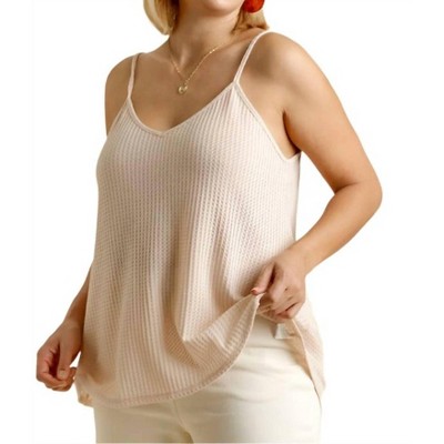 Women's Waffle Knit V-neck Tank Top - umgee