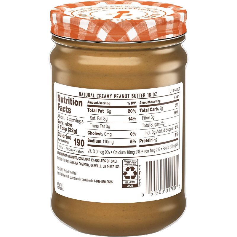 Smucker&#39;s Natural Creamy Peanut Butter - 16oz, 4 of 8