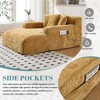 NicBex Modern Lazy Sofa Chair with Armrests and 3 Pillows, Comfy Chenille Sofa Bed with Side Pocket for Living Room, Yellow - 3 of 4