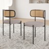 Sapphtopaz Modern Dining Chairs with Rattan Backrest Upholstered Dining Room Chair with Metal Legs Kitchen Chair for Dining Room - 3 of 4
