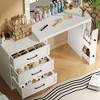 PAGED Makeup Vanity Desk with Lights Elegant Vanity Desk with Socket, Hairdryer Shelving, Mirror, Drawer for Bedroom, Powder Room - 2 of 4