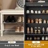 Rattan Shoe Cabinet with 2 Doors, 5-Tier Shoe Storage Cabinet with Adjustable Shelves, Wooden Shoe Storage Organizer - 2 of 4