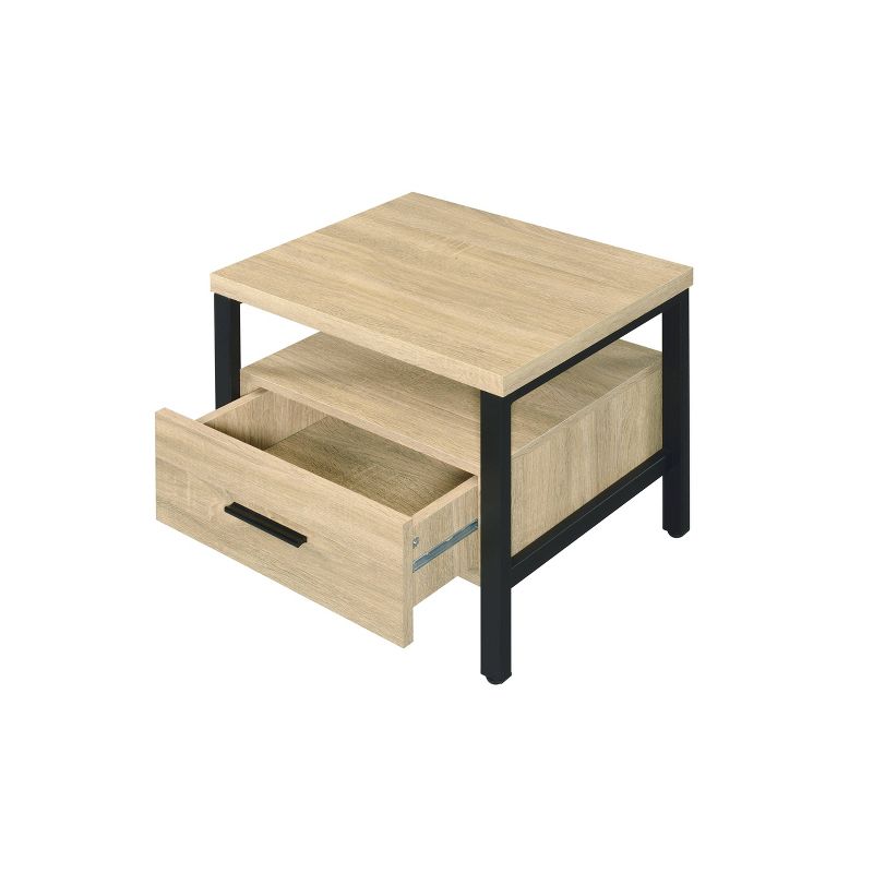 20&#34; Yawan Accent Table Oak/Black Finish - Acme Furniture, 5 of 6