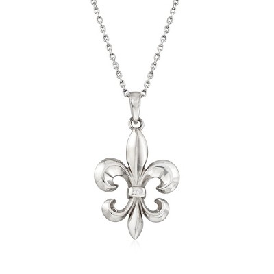 Ross-Simons Italian Sterling Silver Fleur-De-Lis Necklace Size 18
