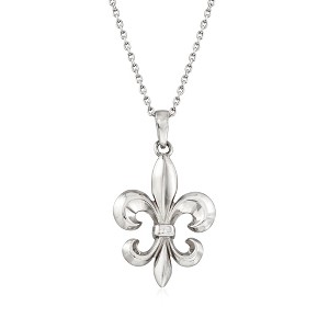 Ross-Simons Italian Sterling Silver Fleur-De-Lis Necklace Size 18 - 1 of 4