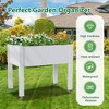 NAYSAYE Raised Garden Bed Resin Planter Box Ergonomic Design with Swivel Lockable Wheels for Backyard Patio Balcony, Light Gray, 30"*17.7"*28.89" - 4 of 4