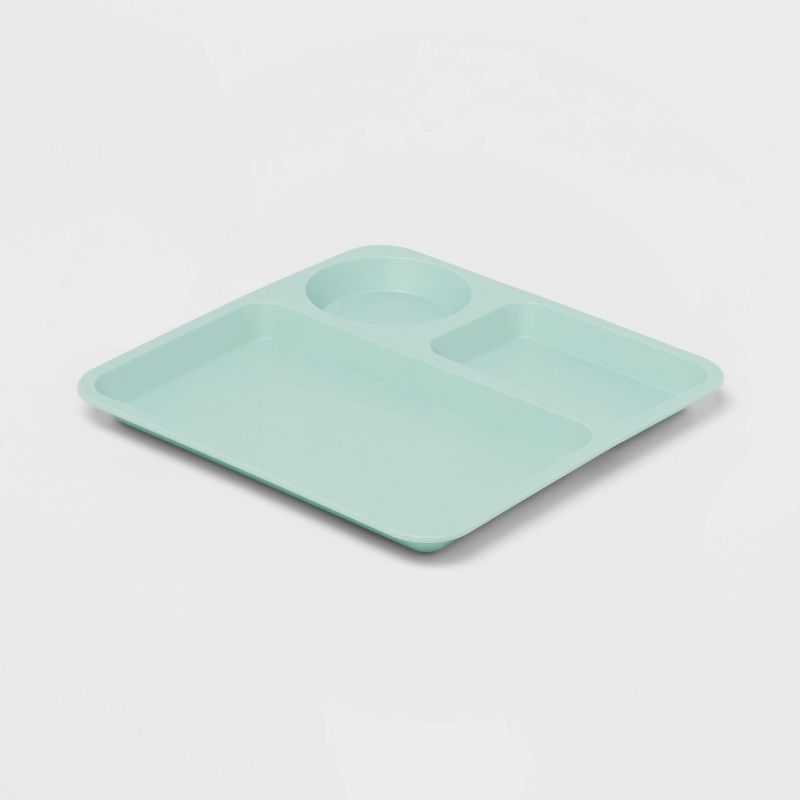 10&#34; 6pk Plastic Cool Colors Kids&#39; Square Divided Plates - Pillowfort&#8482;, 4 of 5
