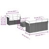 vidaXL Patio Sofa Set with Cushions Outdoor Furniture 6 Piece Poly Rattan - Gray - 3 of 4