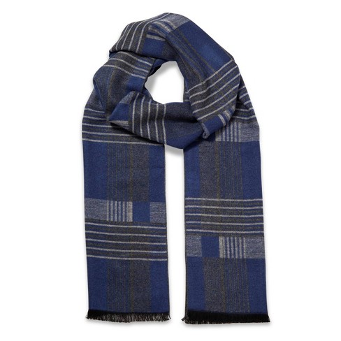 Gallery Seven | Men's Soft Knit Winter Scarf - Lt Blue/White, Size: One Size
