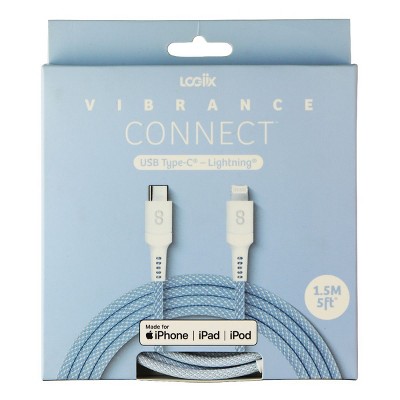 Logiix Vibrance Connect (5-ft) USB-C Type C to Lightning 8-Pin Cable - Blue