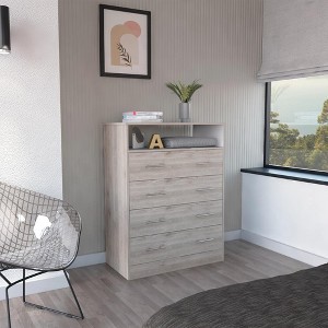 NicBex Modern Dressers with Metal Pulls,Minimalist Style,Wood Dresser for Bedroom,Study,Office,Living Room,Entryway,White/Black/Gray - 1 of 4