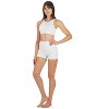 Memoi Women's Seamless Rib Bralette and Boyshort Panty Set Black S - 2 of 4