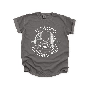 Simply Sage Market Women's Redwood National Park Short Sleeve Garment Dyed Tee - 1 of 4