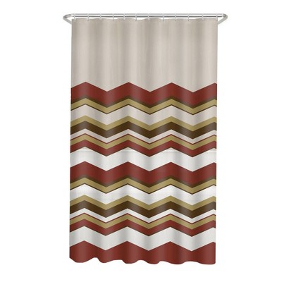 13pc Chevron PEVA Shower Curtain and Rings Set - Zenna Home